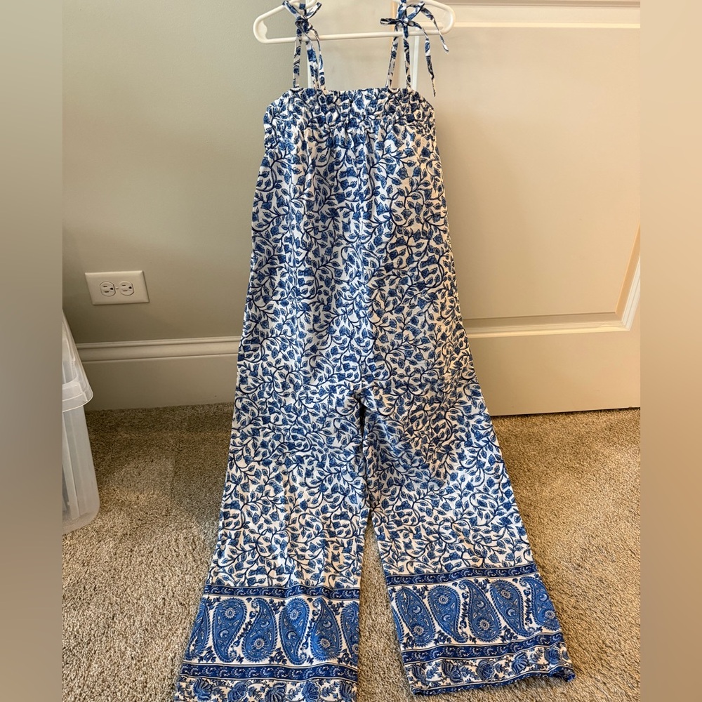 Crewcuts Blue and White Patterned romper